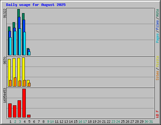 Daily usage for August 2025