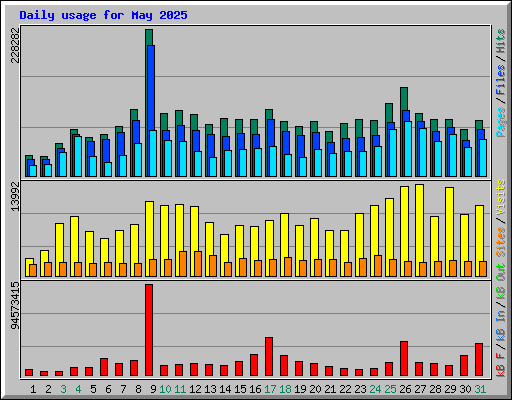 Daily usage for May 2025