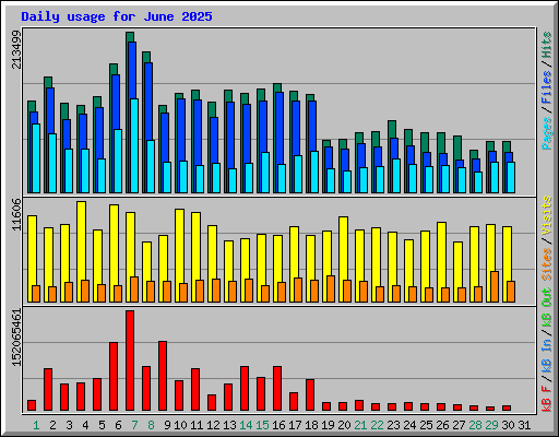 Daily usage for June 2025