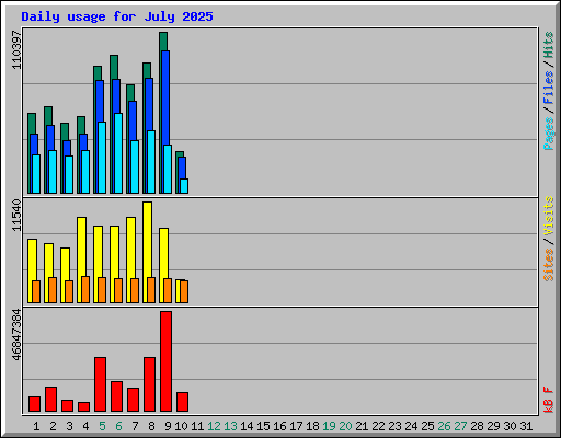 Daily usage for July 2025